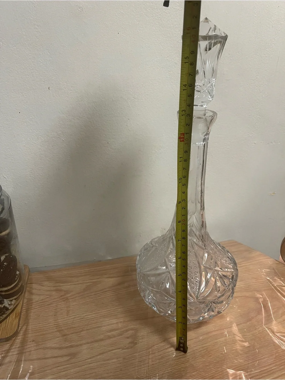 Clear Crystal Cut Glass Decanter with Stopper